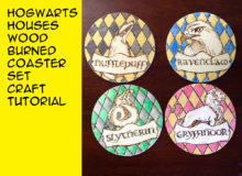 Make Hogwarts Houses Coasters geekymcfangirl diy craft tutorial.